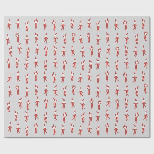 Playful Elf-graues WeihnachtsParty Geschenkpapier (Flach)