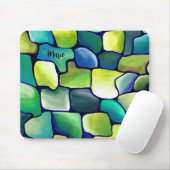 Playful Emerald Contemporary Green Pattern Mousepad (Mit Mouse)
