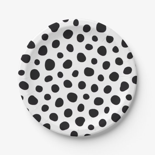 Playful Energy Dalmatian Inspired Dotted Spots Pappteller (Vorderseite)