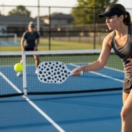 Playful Energy Dalmatian Inspired Dotted Spots Pickleball Schläger