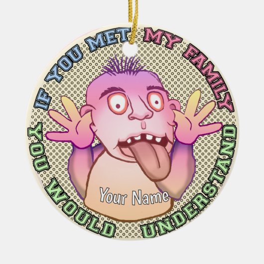 Playful family face keramik ornament (Vorne)