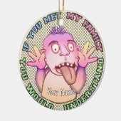 Playful family face keramik ornament (Links)