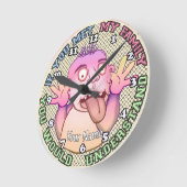 Playful family face runde wanduhr (Winkel)