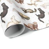 Playful Ferret Business Geschenkpapier (Rolleneckpunkt)