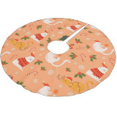 Playful Fett Katzen Weihnachtsmuster Polyester Weihnachtsbaumdecke (Schrägansicht)