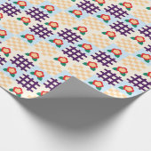 Playful Floral Grid Pattern Geschenkpapier (Ecke)
