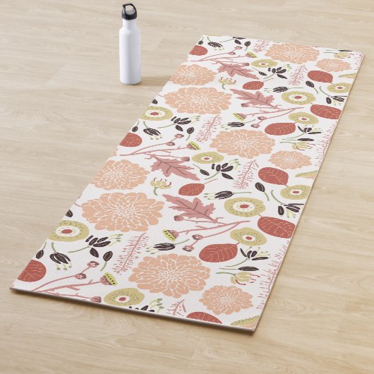 Playful Floral Mix Peach Green Whimsistische Blume Yogamatte (Beispiel)
