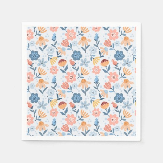 Playful Floral Pattern Napkins Serviette (Vorderseite)