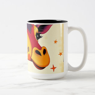 Playful Folk Art Giraffe mit Sternen Zweifarbige Tasse