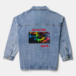 "Playful Folklore: Women's Denim Jacket Jeansjacke