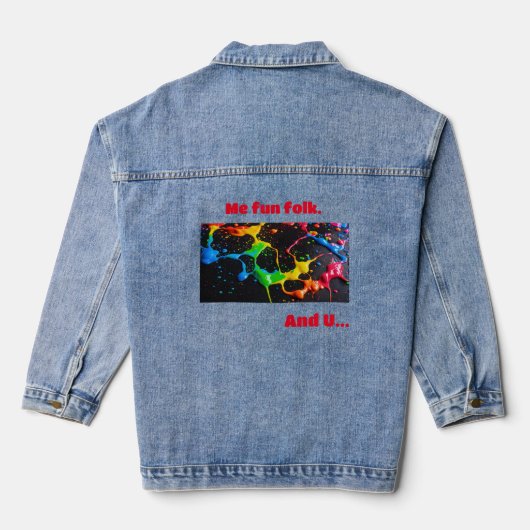 "Playful Folklore: Women's Denim Jacket Jeansjacke (Rückseite)