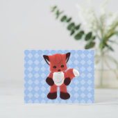 Playful Fox Plushie Postcard Postkarte (Stehend Vorderseite)