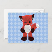 Playful Fox Plushie Postcard Postkarte (Vorne/Hinten)