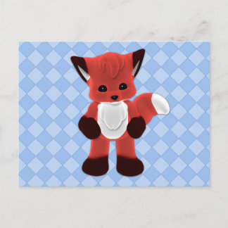 Playful Fox Plushie Postcard Postkarte