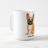 Playful French Bulldog Coffee Mug Cheerful Dog Kaffeetasse (Vorderseite Links)