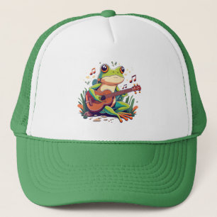 Playful Frog with Banjo - Niedliches musikalisches Truckerkappe