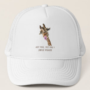 Playful Funny Giraffe Tongue Out Trucker Hat Truckerkappe