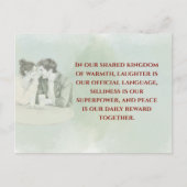 Playful & Funny Love Quote Postcard | Laughing Cou Postkarte (Vorderseite)