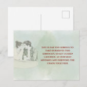 Playful & Funny Love Quote Postcard | Laughing Cou Postkarte (Vorne/Hinten)