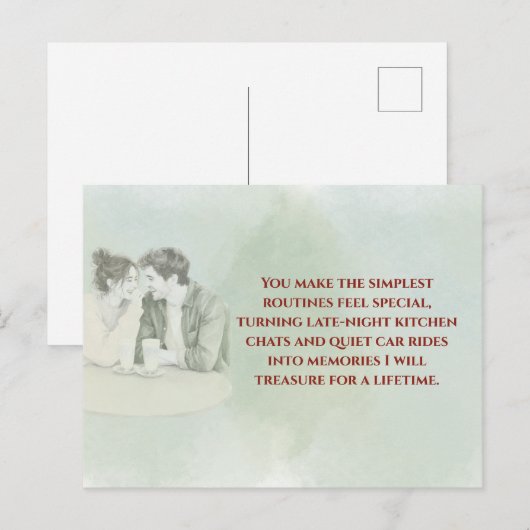 Playful & Funny Love Quote Postcard | Laughing Cou Postkarte (Vorne/Hinten)