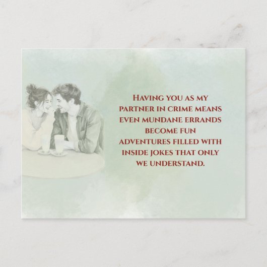 Playful & Funny Love Quote Postcard | Laughing Cou Postkarte (Vorderseite)