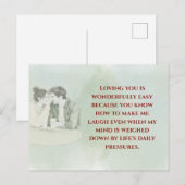 Playful & Funny Love Quote Postcard | Laughing Cou Postkarte (Vorne/Hinten)