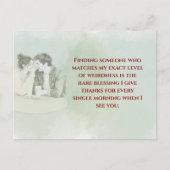 Playful & Funny Love Quote Postcard | Laughing Cou Postkarte (Vorderseite)