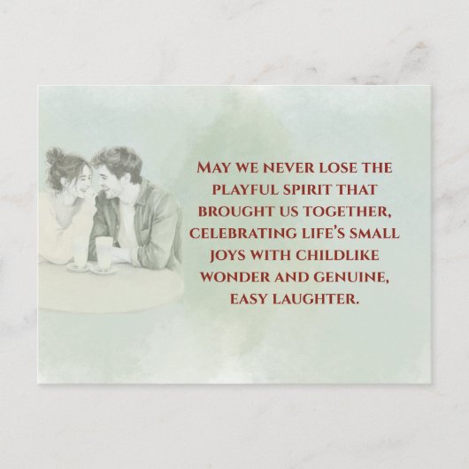 Playful & Funny Love Quote Postcard | Laughing Cou Postkarte (Vorderseite)