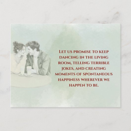 Playful & Funny Love Quote Postcard | Laughing Cou Postkarte (Vorderseite)