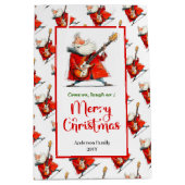 Playful funny Santa minimalist festive gift bag  Mittlere Geschenktüte (Vorderseite)