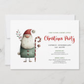 Playful Funny Santa Watercolor Holiday Celebration Einladung (Vorderseite)