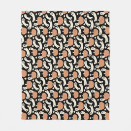 Playful Ghosts and Pumpkins on Black – Halloween R Fleecedecke