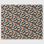 Playful Ghosts and Pumpkins on Black – Halloween R Geschenkpapier (Flach)