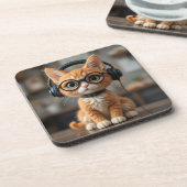 Playful Ginger Cat Getränkeuntersetzer (Linke Seite)