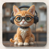 Playful Ginger Cat Getränkeuntersetzer (Vorderseite)