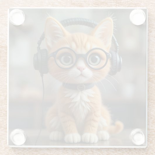 Playful Ginger Cat Glasuntersetzer (Rückseite)