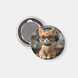 Playful Ginger Cat Magnet