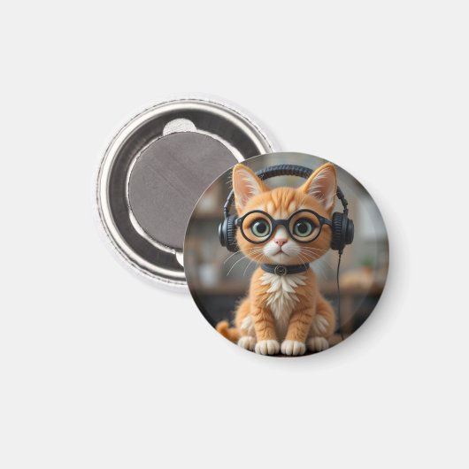 Playful Ginger Cat Magnet (Vorderseite/Rückseite)