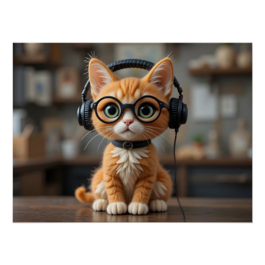 Playful Ginger Cat Poster (Vorderseite)