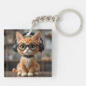 Playful Ginger Cat Schlüsselanhänger (Rückseite)