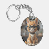 Playful Ginger Cat Schlüsselanhänger (Vorderseite links)
