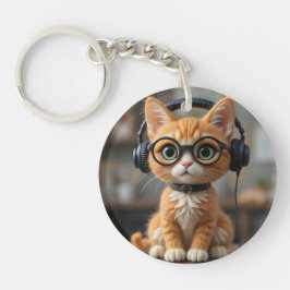 Playful Ginger Cat Schlüsselanhänger