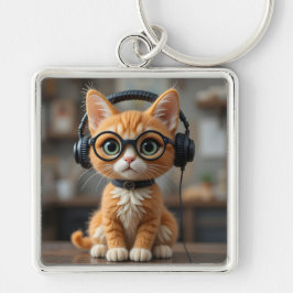 Playful Ginger Cat Schlüsselanhänger