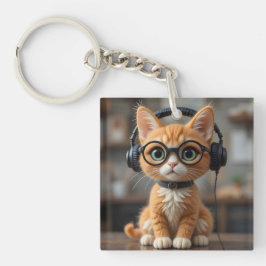 Playful Ginger Cat Schlüsselanhänger