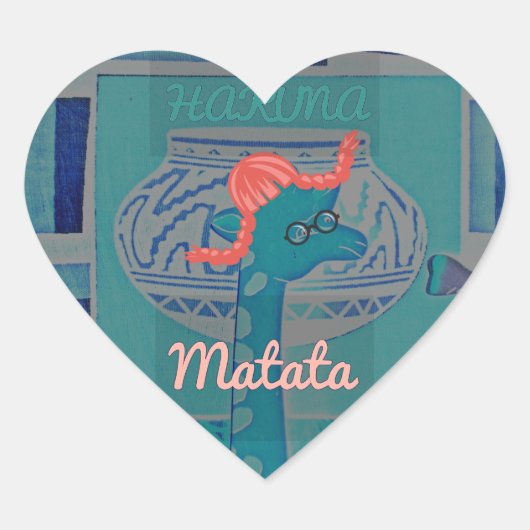 Playful Giraffe Art: Ein afrikanisches Vergnügen Herz-Aufkleber (Vorderseite)