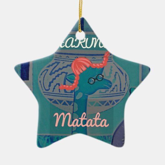 Playful Giraffe Art: Ein afrikanisches Vergnügen Keramikornament (Vorne)