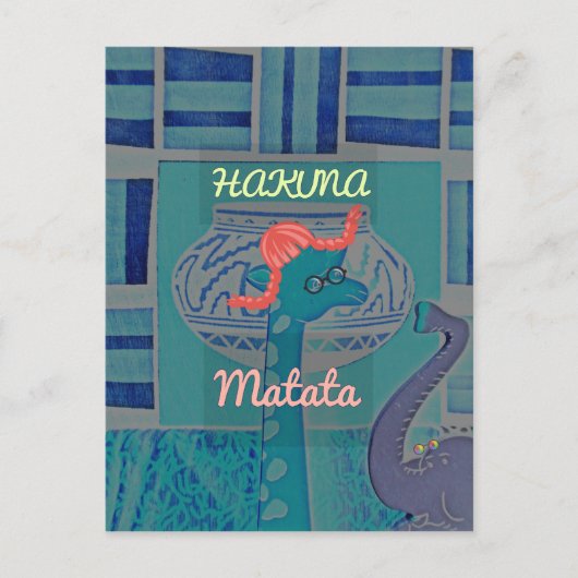 Playful Giraffe Art: Ein afrikanisches Vergnügen Postkarte (Vorderseite)