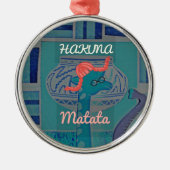 Playful Giraffe Art: Ein afrikanisches Vergnügen Silbernes Ornament (Vorne)