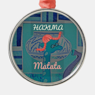 Playful Giraffe Art: Ein afrikanisches Vergnügen Silbernes Ornament