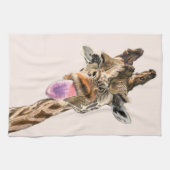 Playful Giraffe Funny Kittuch Geschirrtuch (Horizontal)
